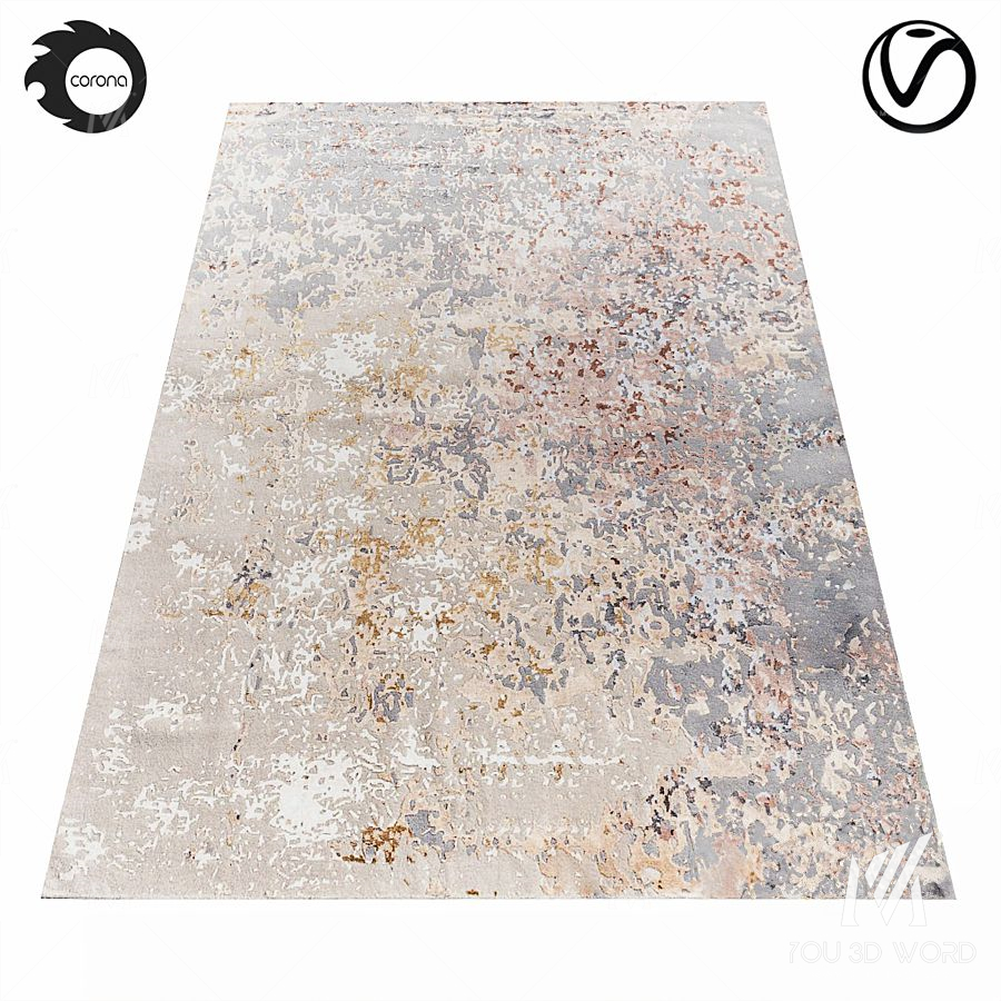 Indian woolen carpet CHROME GOLD 1-2-MULTI